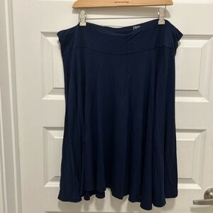 Chaps Dark Blue A-Line Skirt Stretch